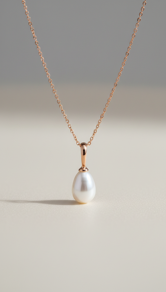 Anhänger-Kette mit Perle im Tropfendesign