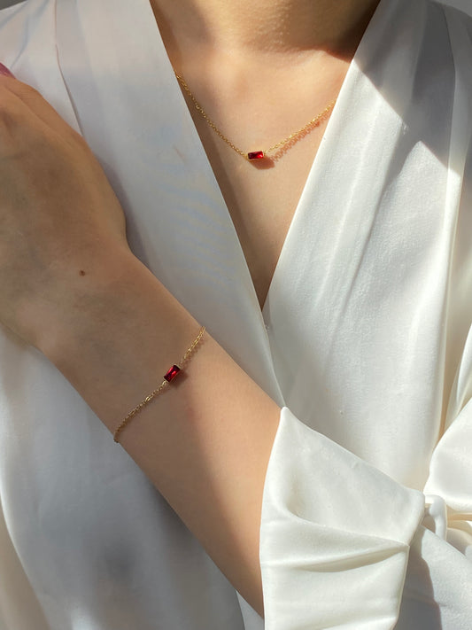 Astra Baguette Birthstone Bracelet (Januar)