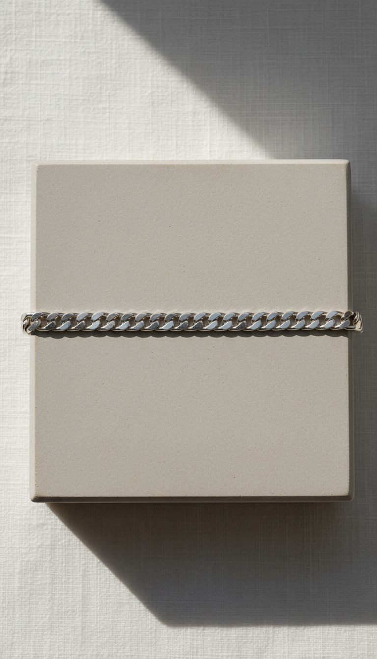 Platin-Armband mit feiner Kette