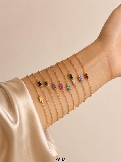 Astra Baguette Birthstone Bracelet (Januar)