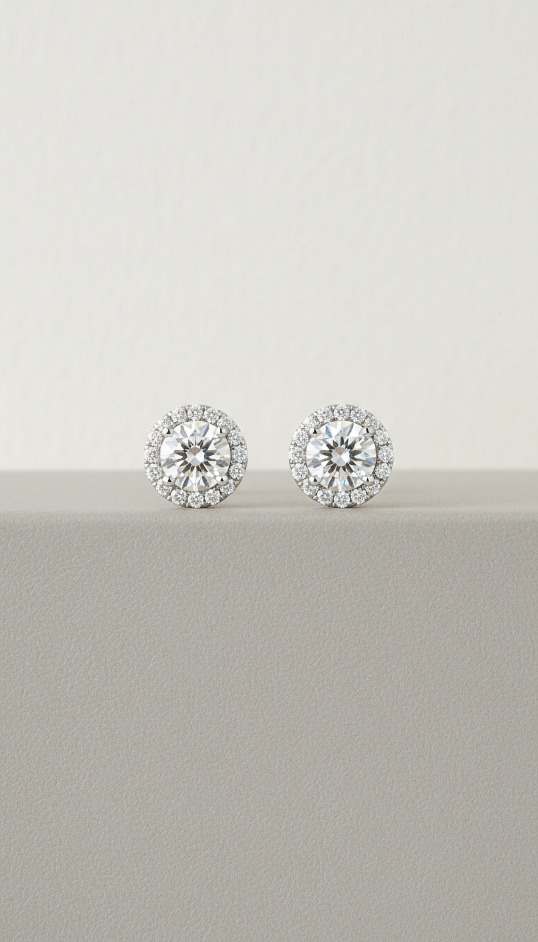 Feine Diamant-Ohrstecker mit Krappenfassung