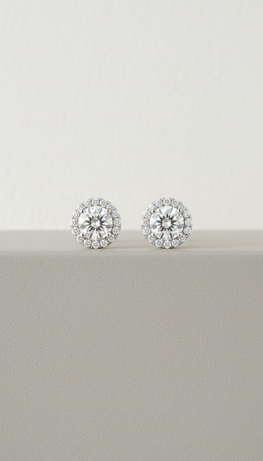 Feine Diamant-Ohrstecker mit Krappenfassung