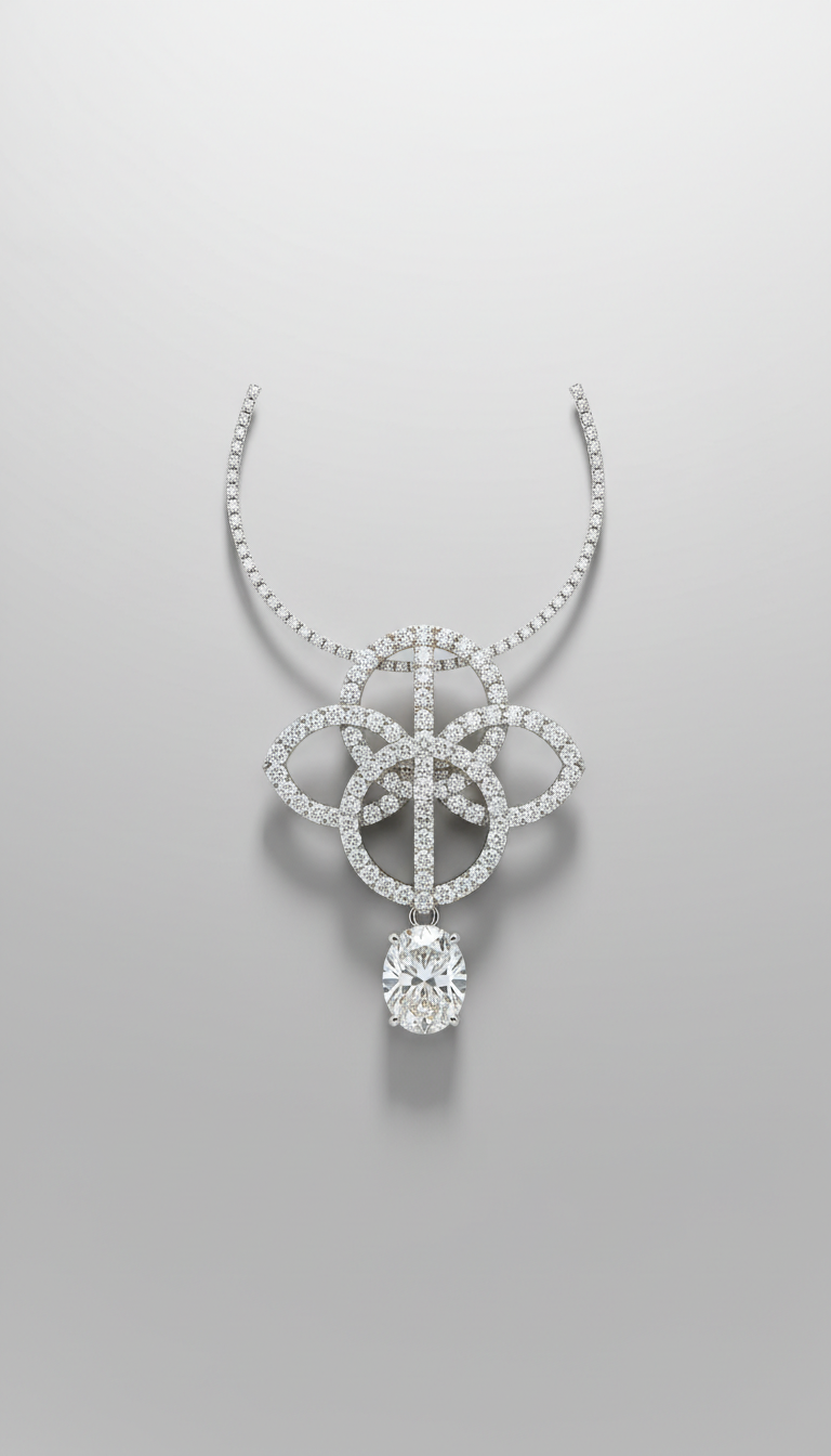 Platin-Diamant-Anhänger mit feinem Schliff