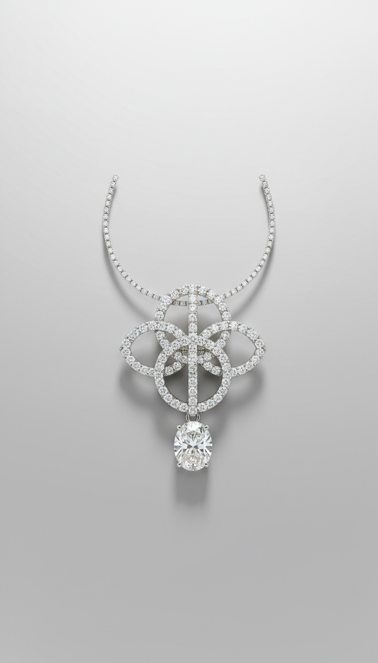 Platin-Diamant-Anhänger mit feinem Schliff