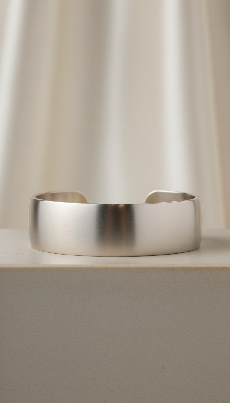 Mattierte Platin-Armspange
