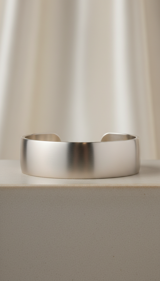 Mattierte Platin-Armspange